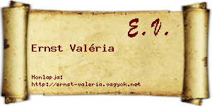 Ernst Valéria névjegykártya